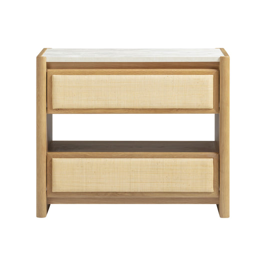 Paige 26" Natural Oak 2-Drawer Nightstand by TOV Furniture – photo 1 of 9
