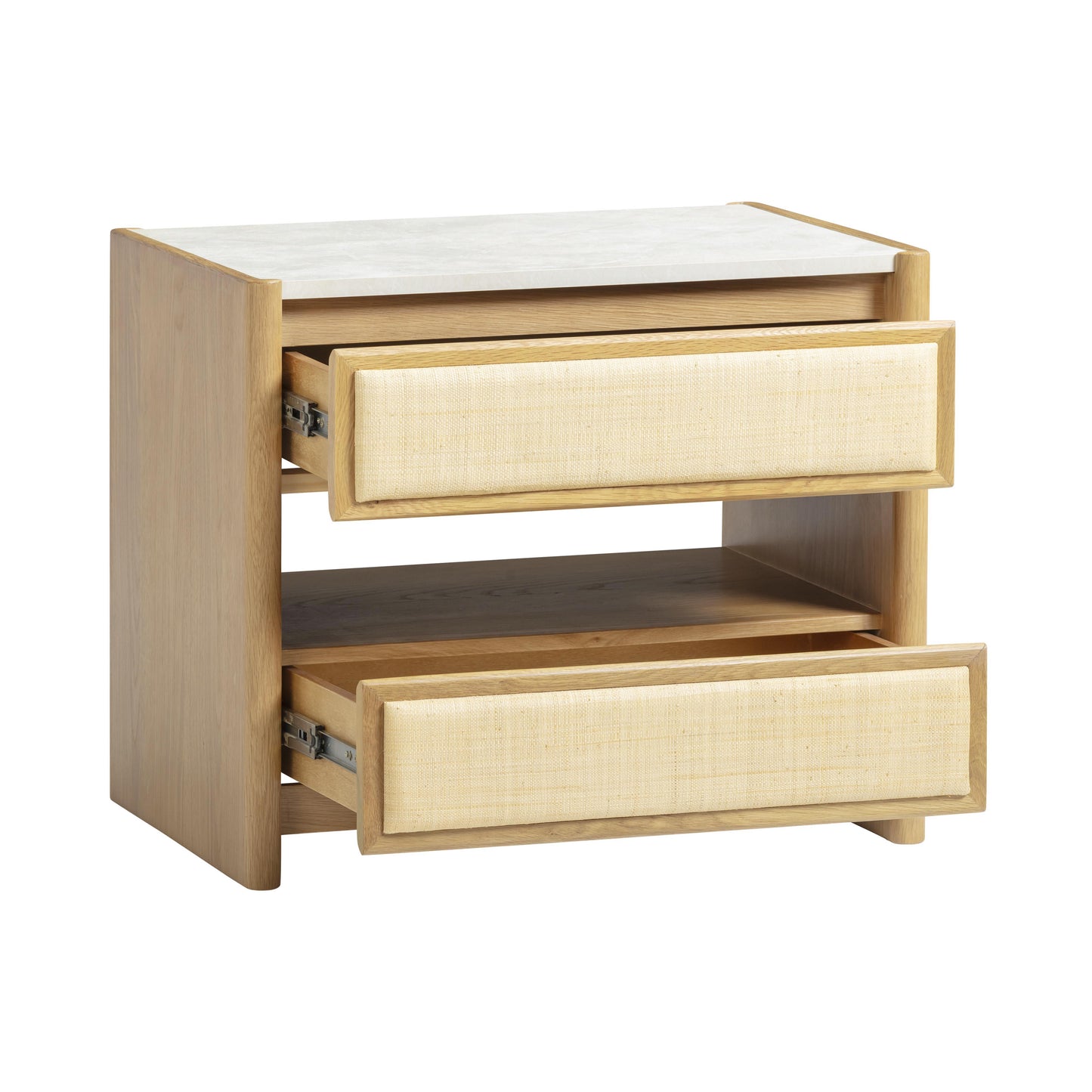 Paige 26 Natural Oak 2 Drawer Nightstand by TOV B69352