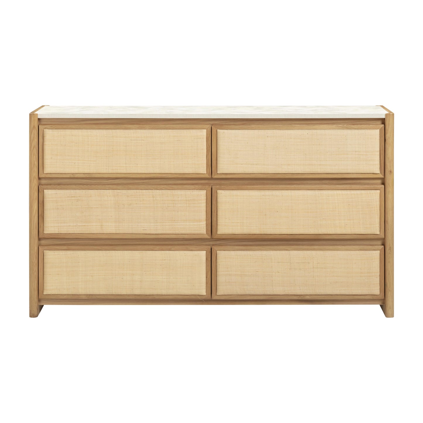 Paige 56 Natural Oak 6 Drawer Dresser by TOV B69354