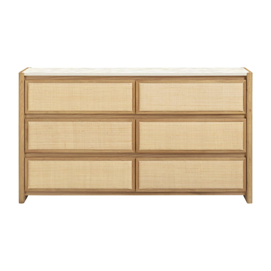 Paige 56" Natural Oak 6-Drawer Dresser by TOV Furniture – photo 1 of 9