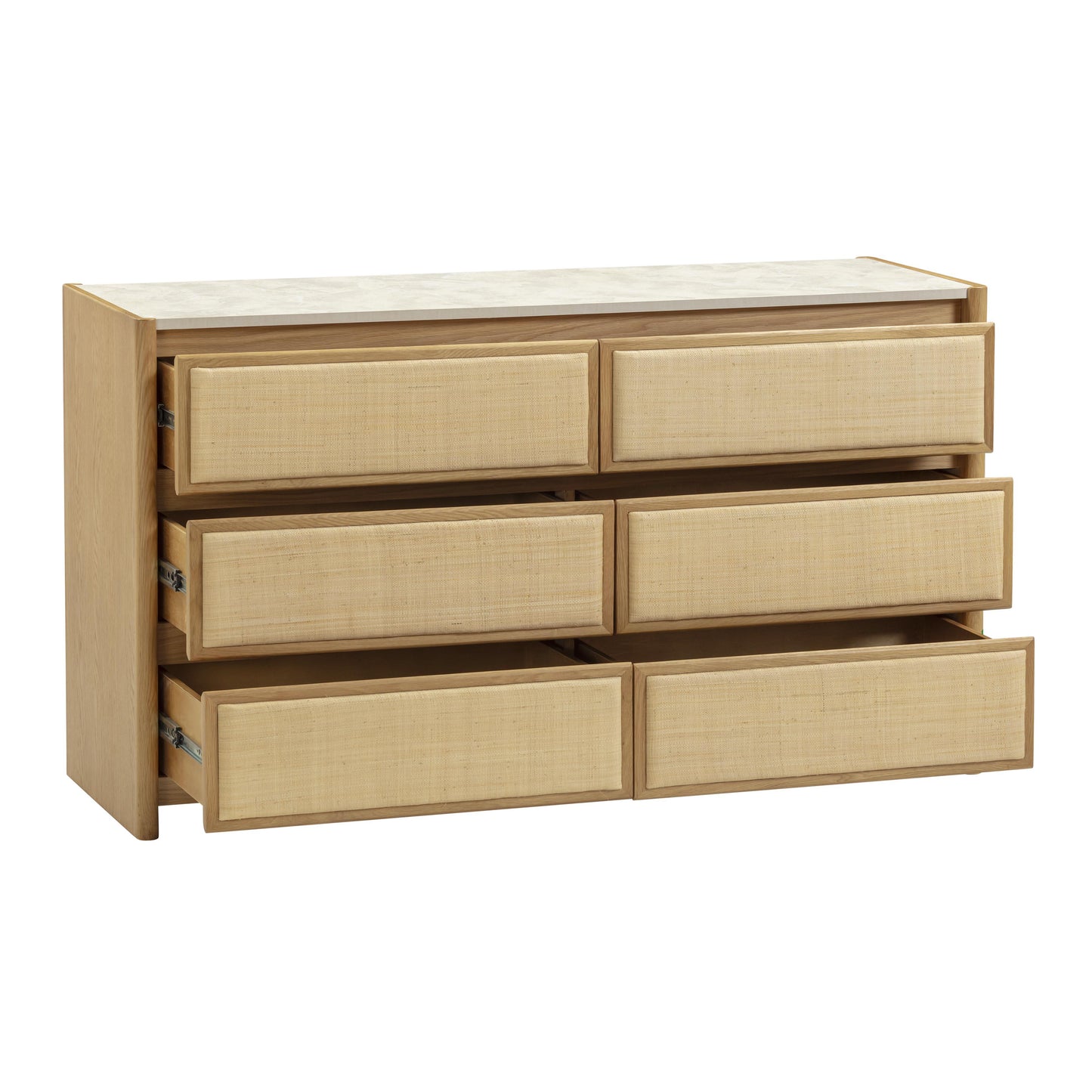 Paige 56 Natural Oak 6 Drawer Dresser by TOV B69354