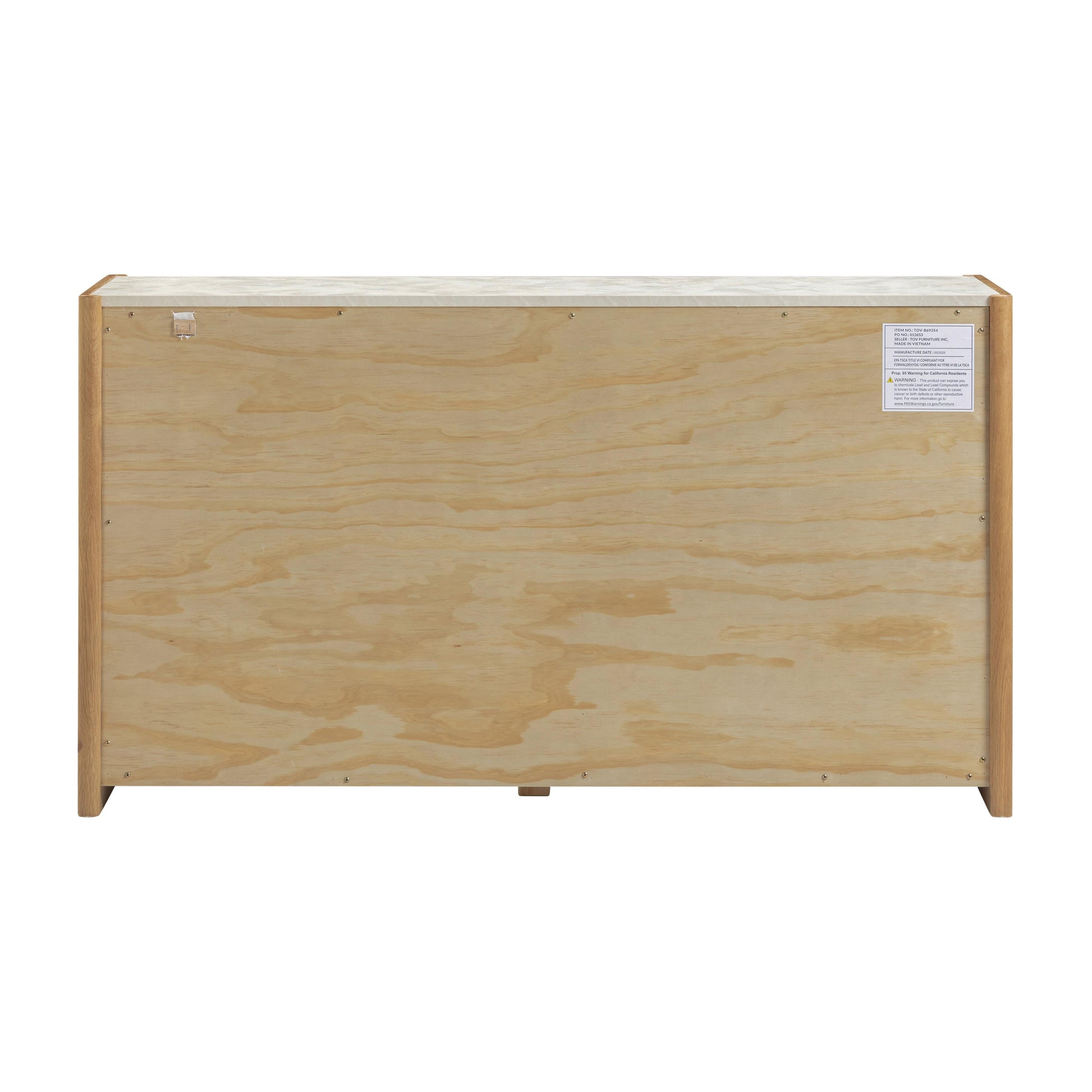 Paige 56" Natural Oak 6-Drawer Dresser Natural by Tov Furniture