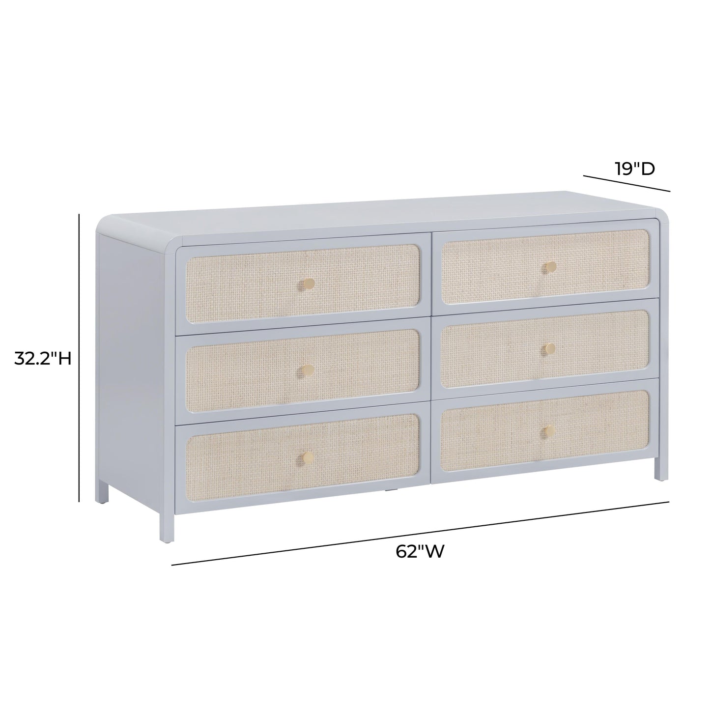 Patty 62 Rattan 6 Drawer Dresser by TOV B54354