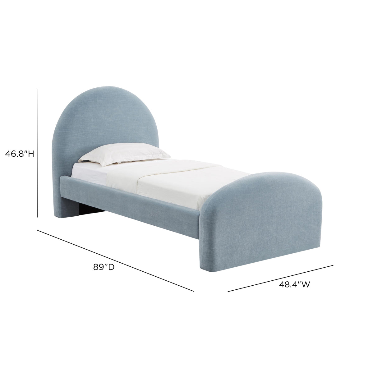 Moon Chambray Blue Performance Chenille Twin Bed by TOV Furniture – photo 7 of 7