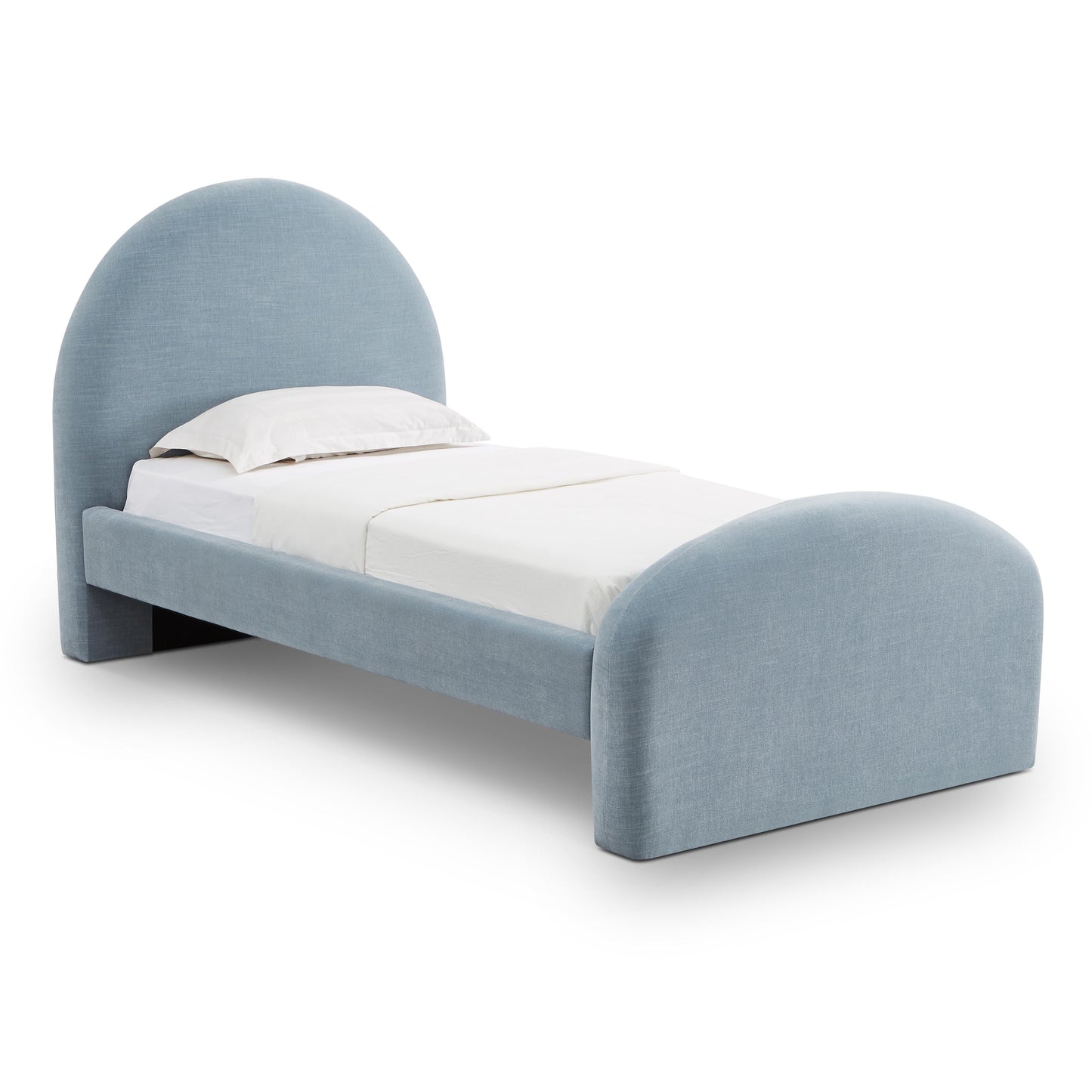 Moon Chambray Blue Chenille Twin Bed by TOV B69369