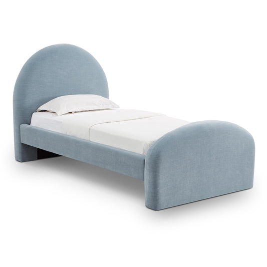 Moon Chambray Blue Chenille Twin Bed by TOV B69369