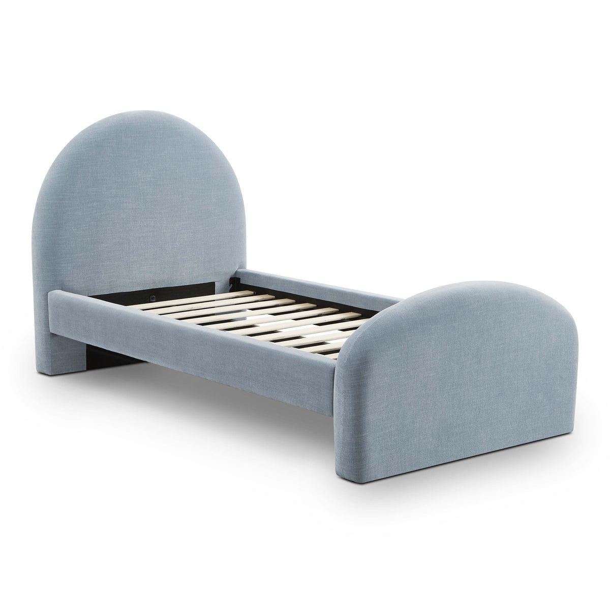 Moon Chambray Blue Performance Chenille Twin Bed by TOV Furniture – photo 4 of 7