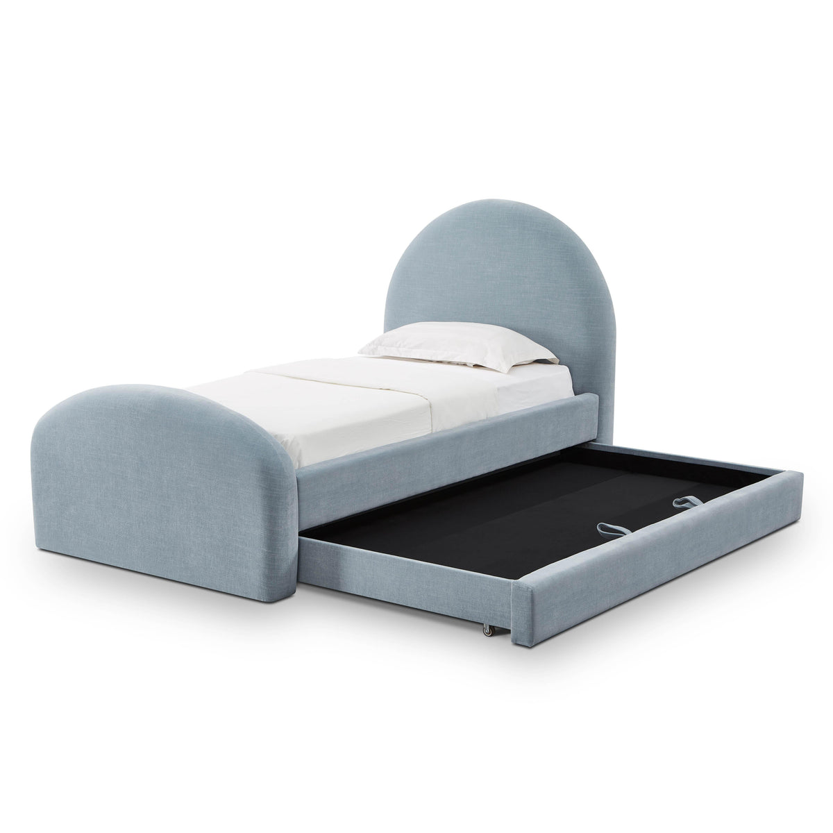Moon Chambray Blue Performance Chenille Twin Trundle Bed by TOV Furniture – photo 1 of 10
