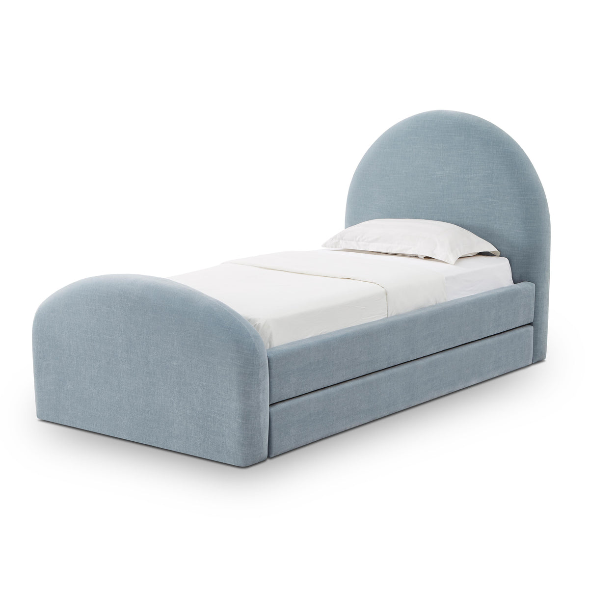 Moon Chambray Blue Performance Chenille Twin Trundle Bed by TOV Furniture – photo 3 of 10