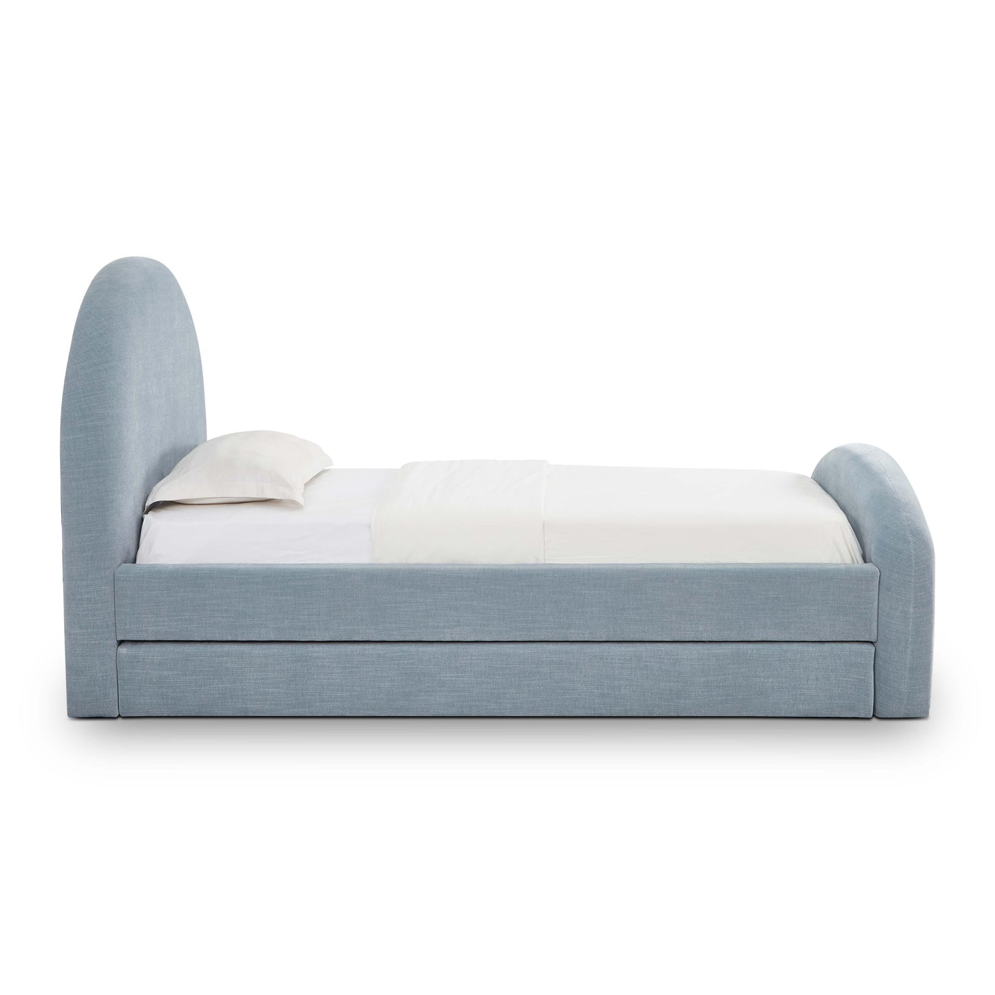 Moon Chambray Blue Chenille Twin Trundle Bed by TOV B69370