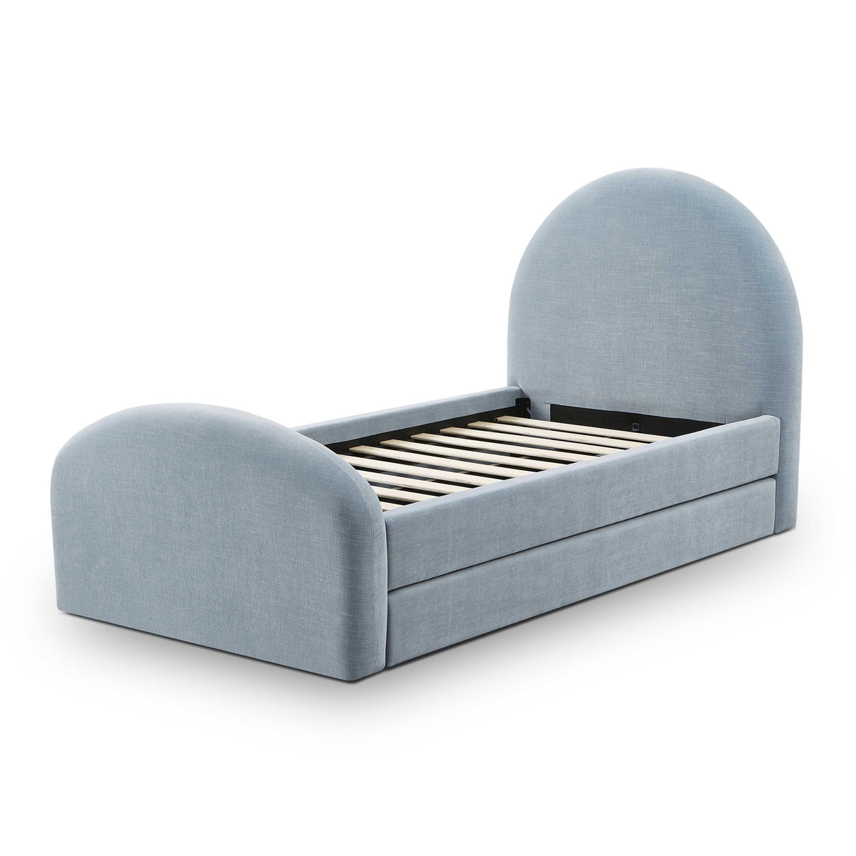 Moon Chambray Blue Performance Chenille Twin Trundle Bed by TOV Furniture – photo 7 of 10