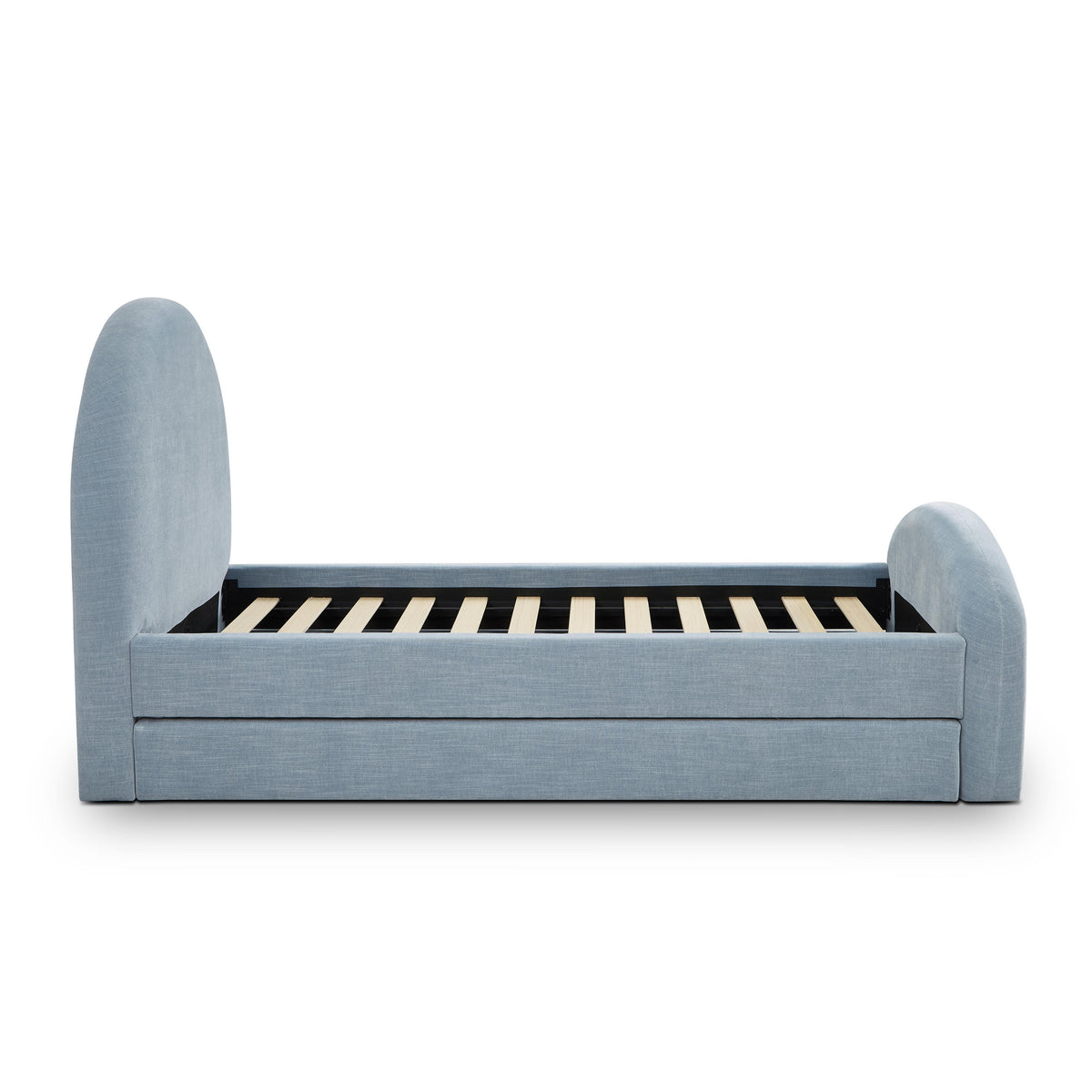 Moon Chambray Blue Performance Chenille Twin Trundle Bed by TOV Furniture – photo 9 of 10
