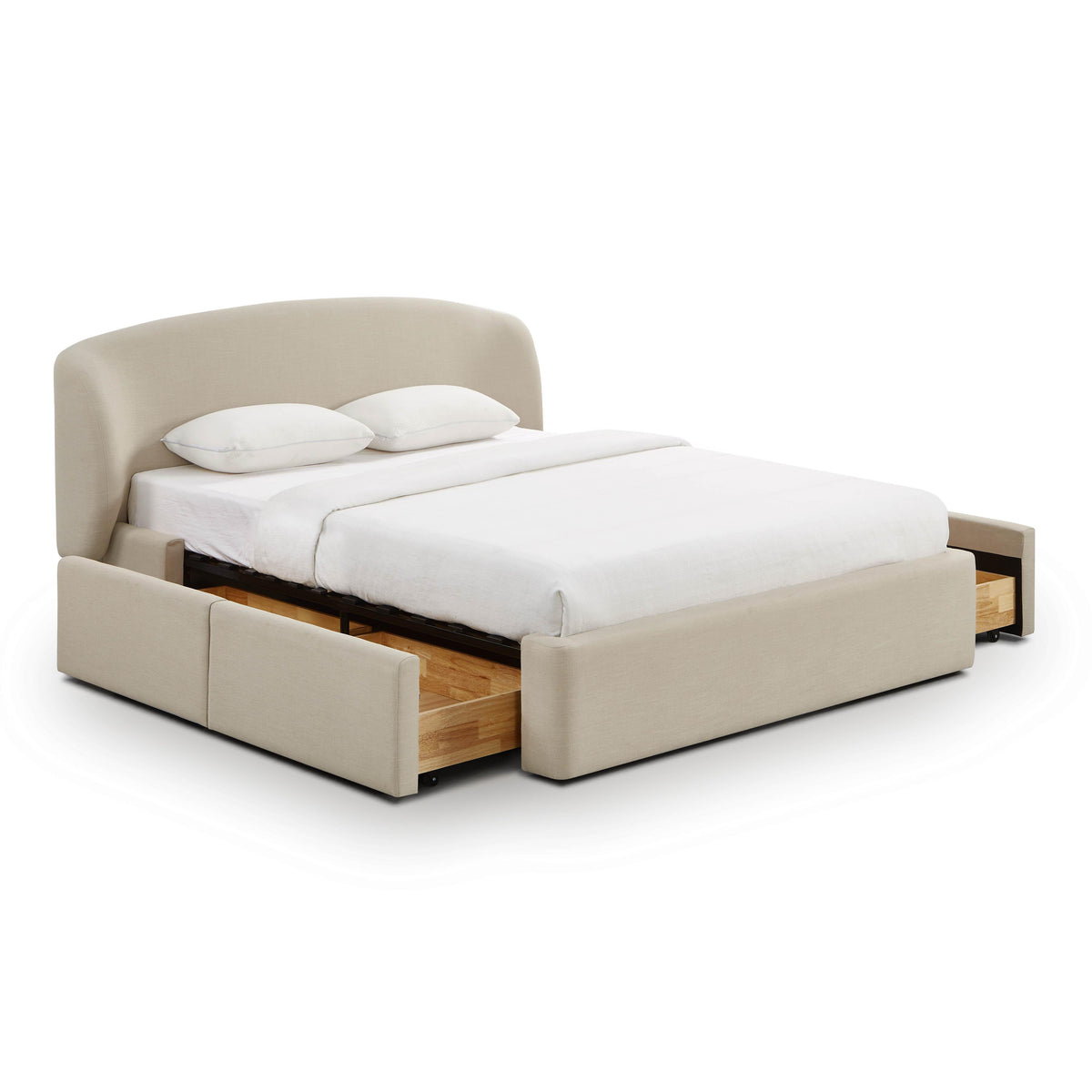 Corey Taupe Upcycled Performance Linen Queen Storage Bed by TOV Furniture – photo 1 of 10