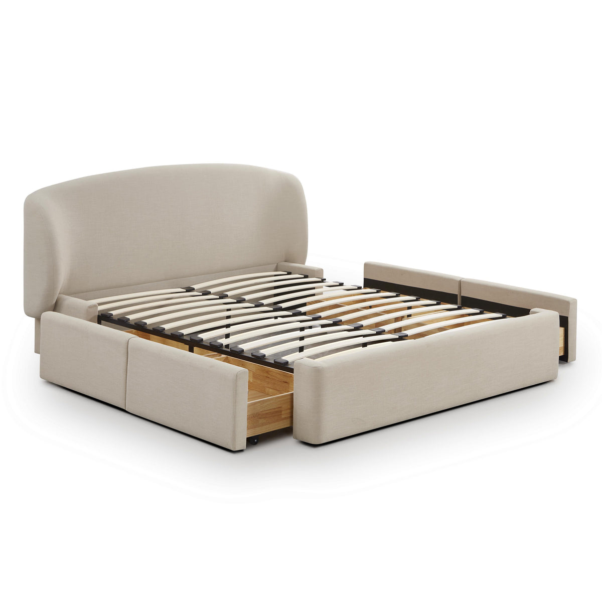 Corey Taupe Upcycled Performance Linen Queen Storage Bed by TOV Furniture – photo 6 of 10