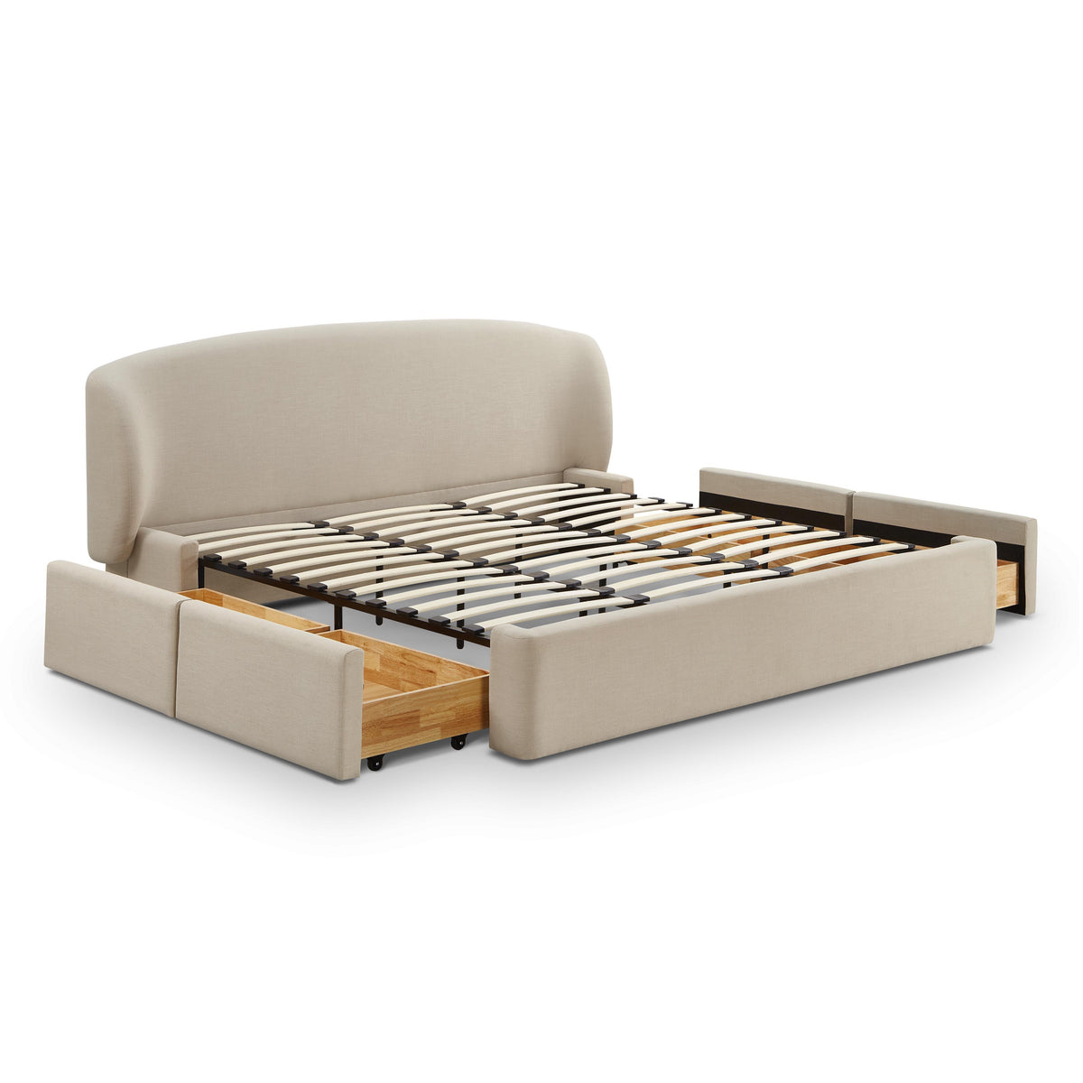 Corey Taupe Upcycled Performance Linen King Storage Bed by TOV Furniture – photo 6 of 10