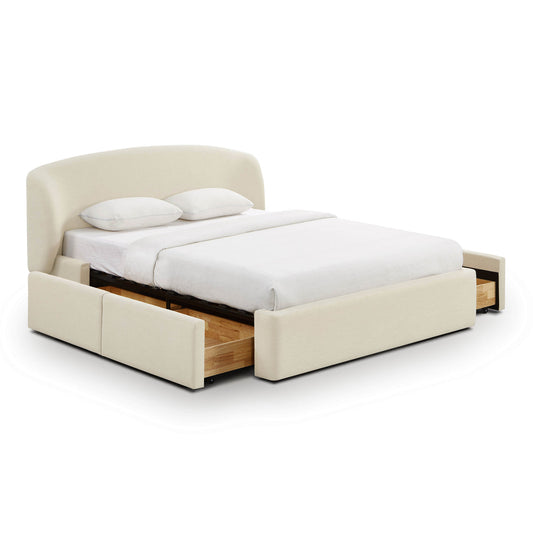 Corey Upcycled Performance Linen Storage Cream Queen Bed by Tov Furniture
