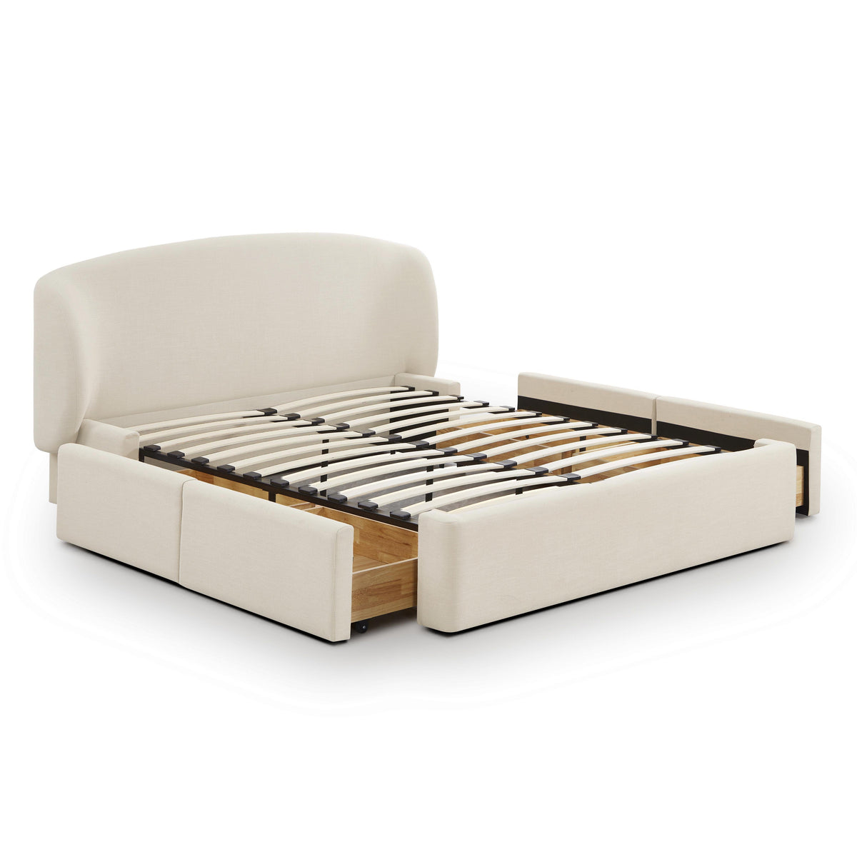 Corey Cream Upcycled Performance Linen Queen Storage Bed by TOV Furniture – photo 6 of 10