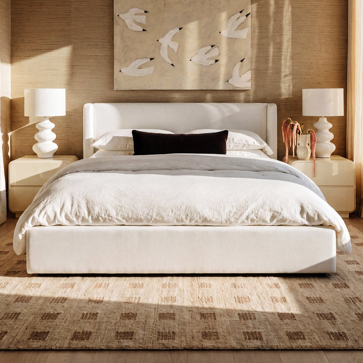Harmony Cream Performance Chenille Queen Bed by TOV Furniture – photo 2 of 10