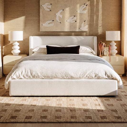 Harmony Cream Performance Chenille Queen Bed by TOV Furniture – photo 2 of 10