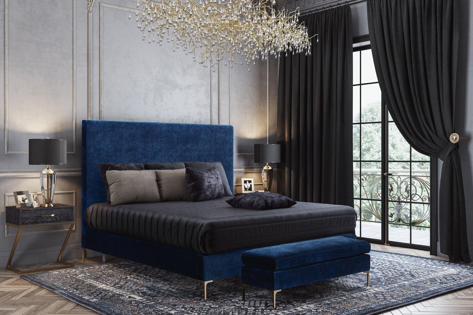 Delilah Velvet Bed by TOV B6268