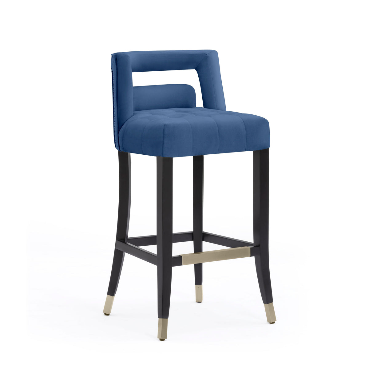 Hart Navy Performance Velvet Bar Stool by TOV Furniture – photo 2 of 7