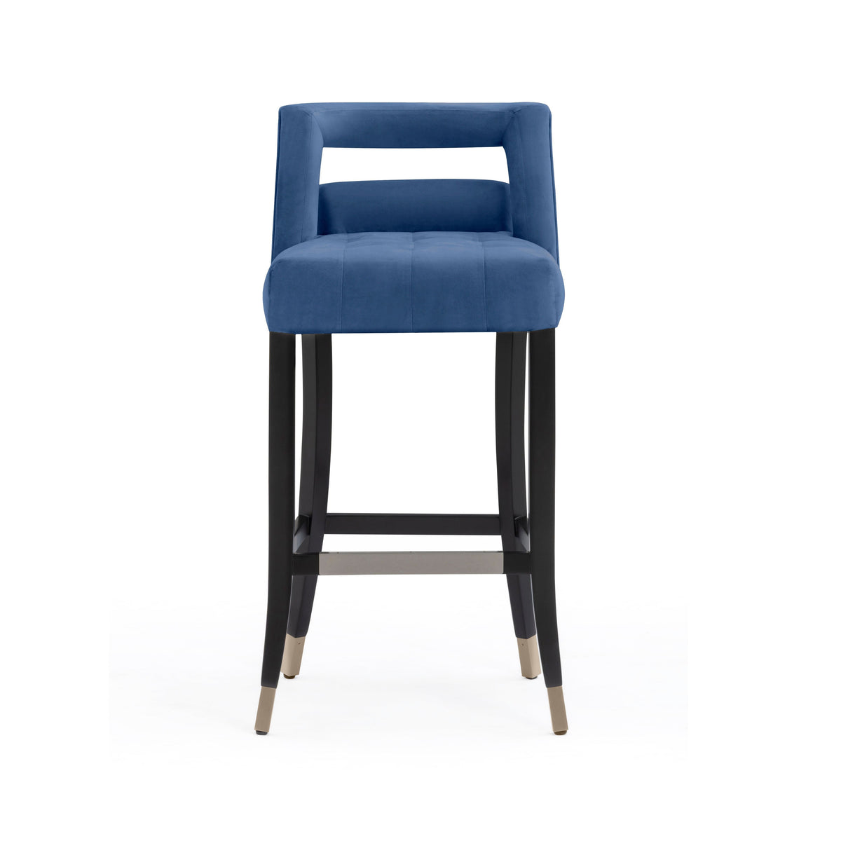 Hart Navy Performance Velvet Bar Stool by TOV Furniture – photo 1 of 7