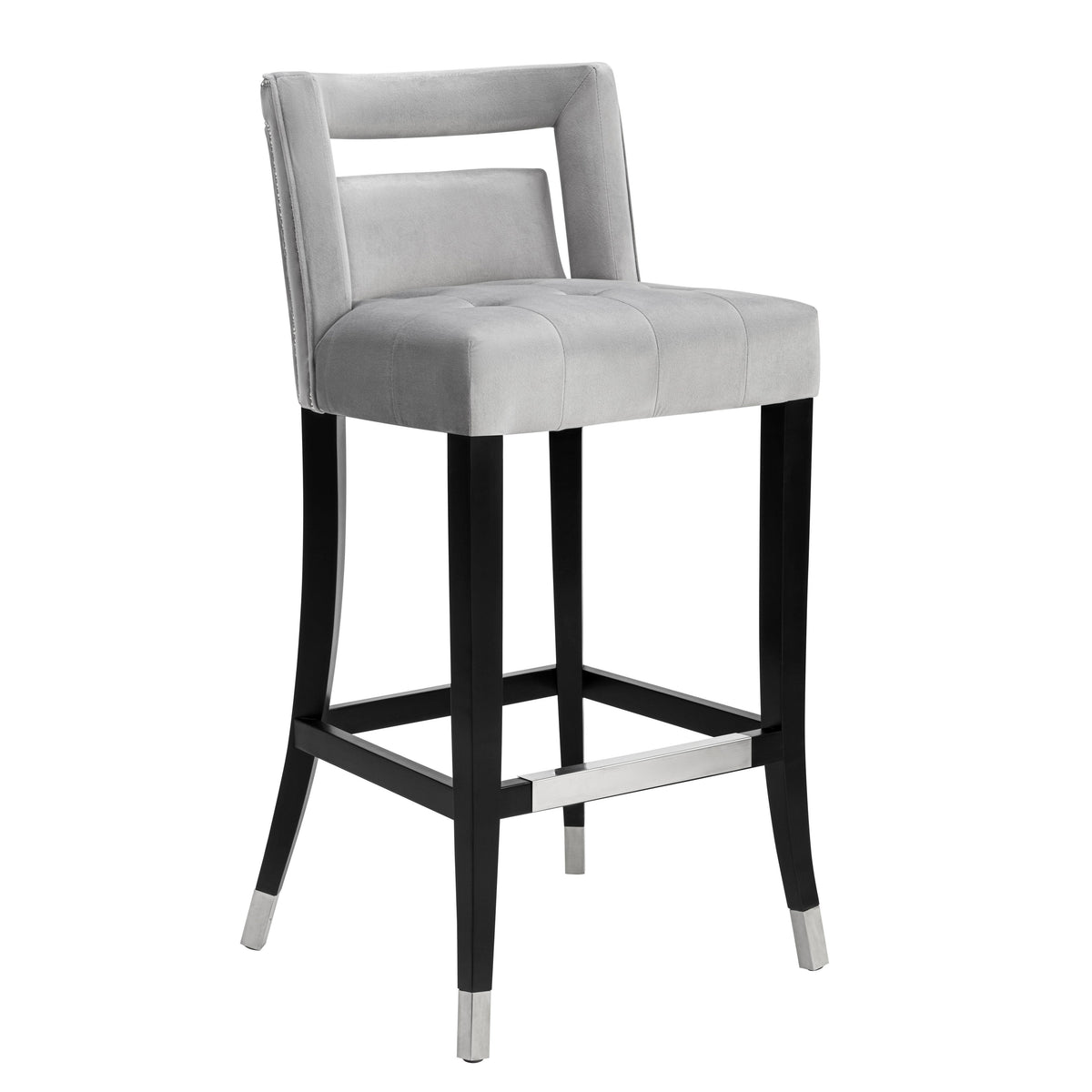 Hart Grey Performance Velvet Bar Stool by TOV Furniture – photo 1 of 6