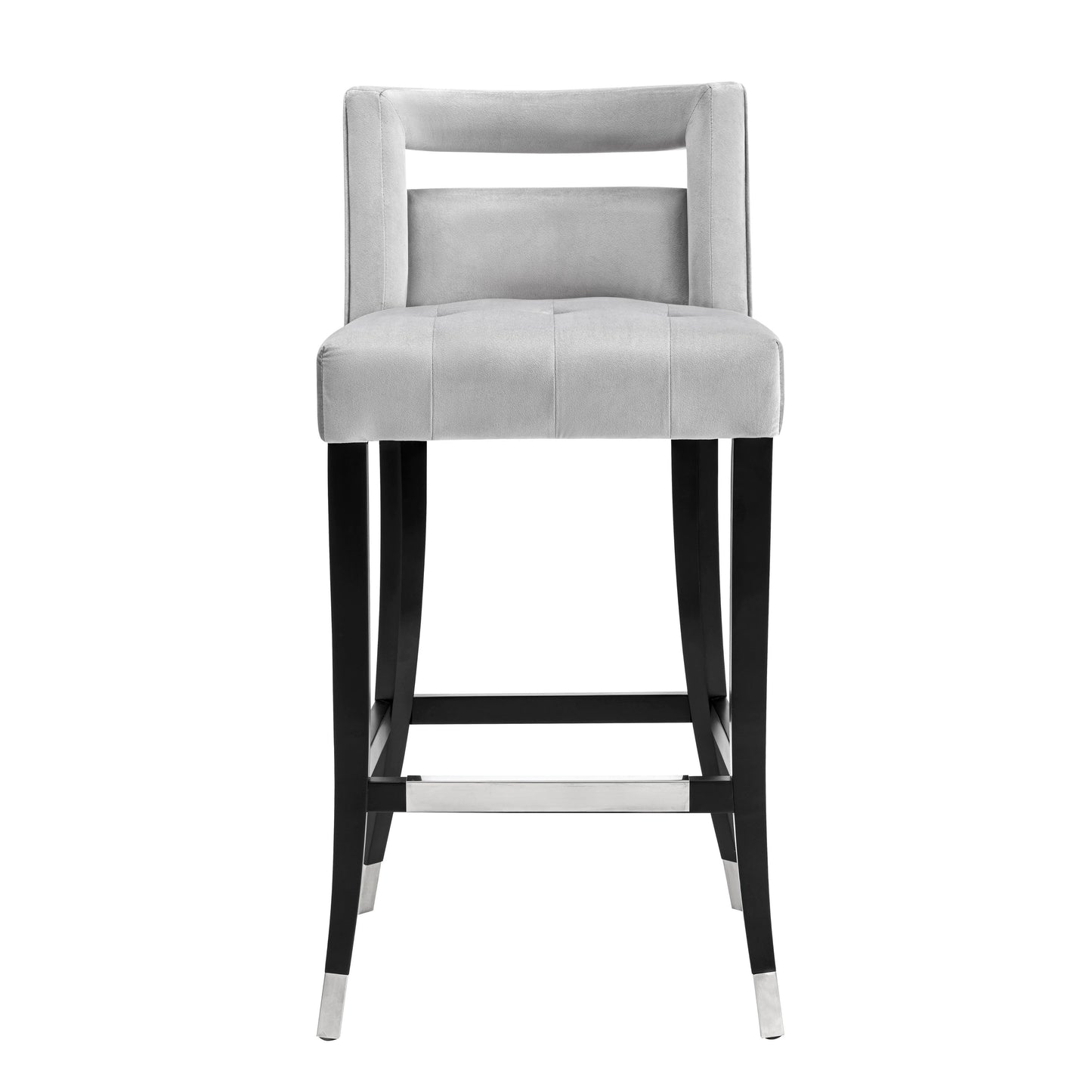 Hart Performance Velvet Stool Grey Bar Height by Tov Furniture