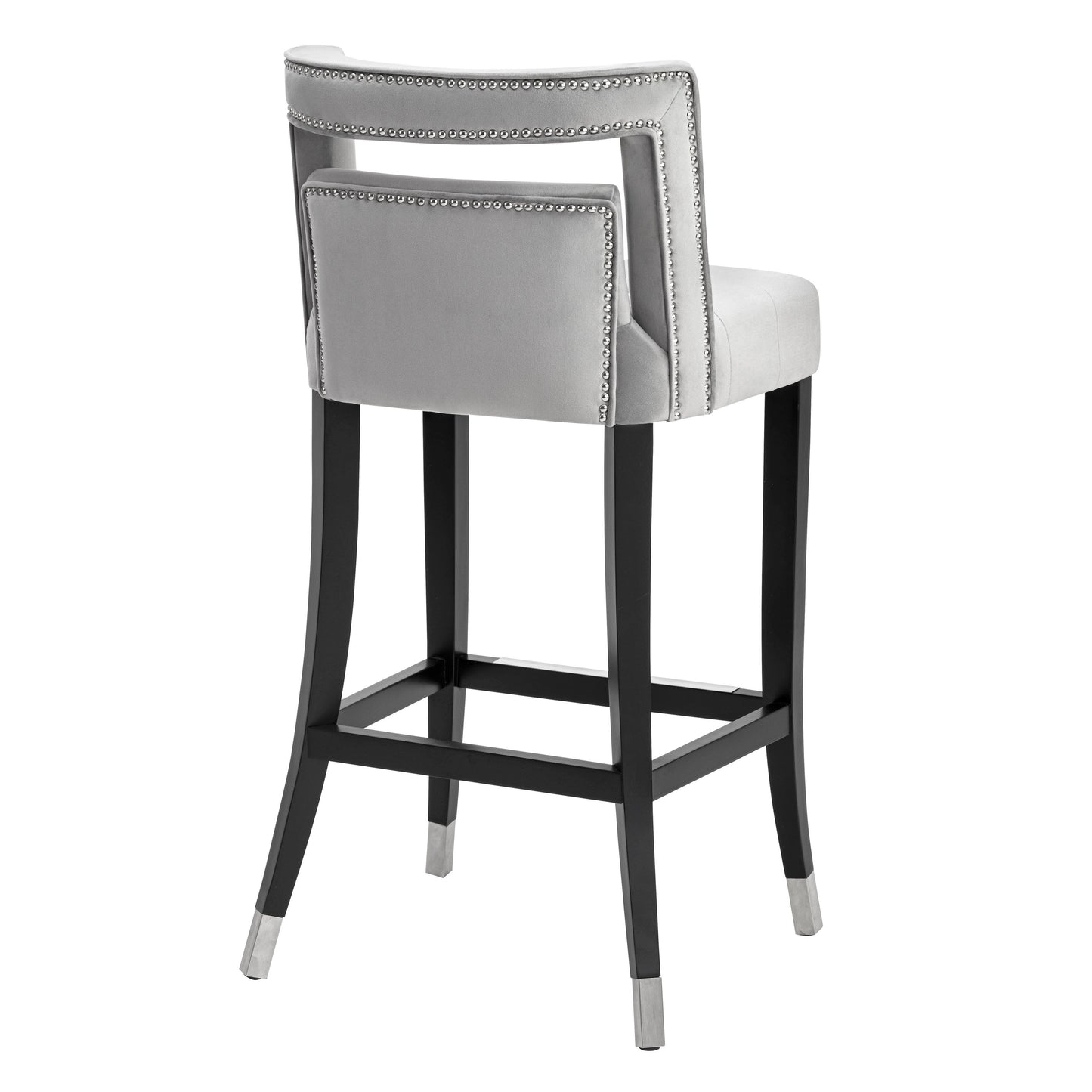 Hart Performance Velvet Stool Grey Bar Height by Tov Furniture