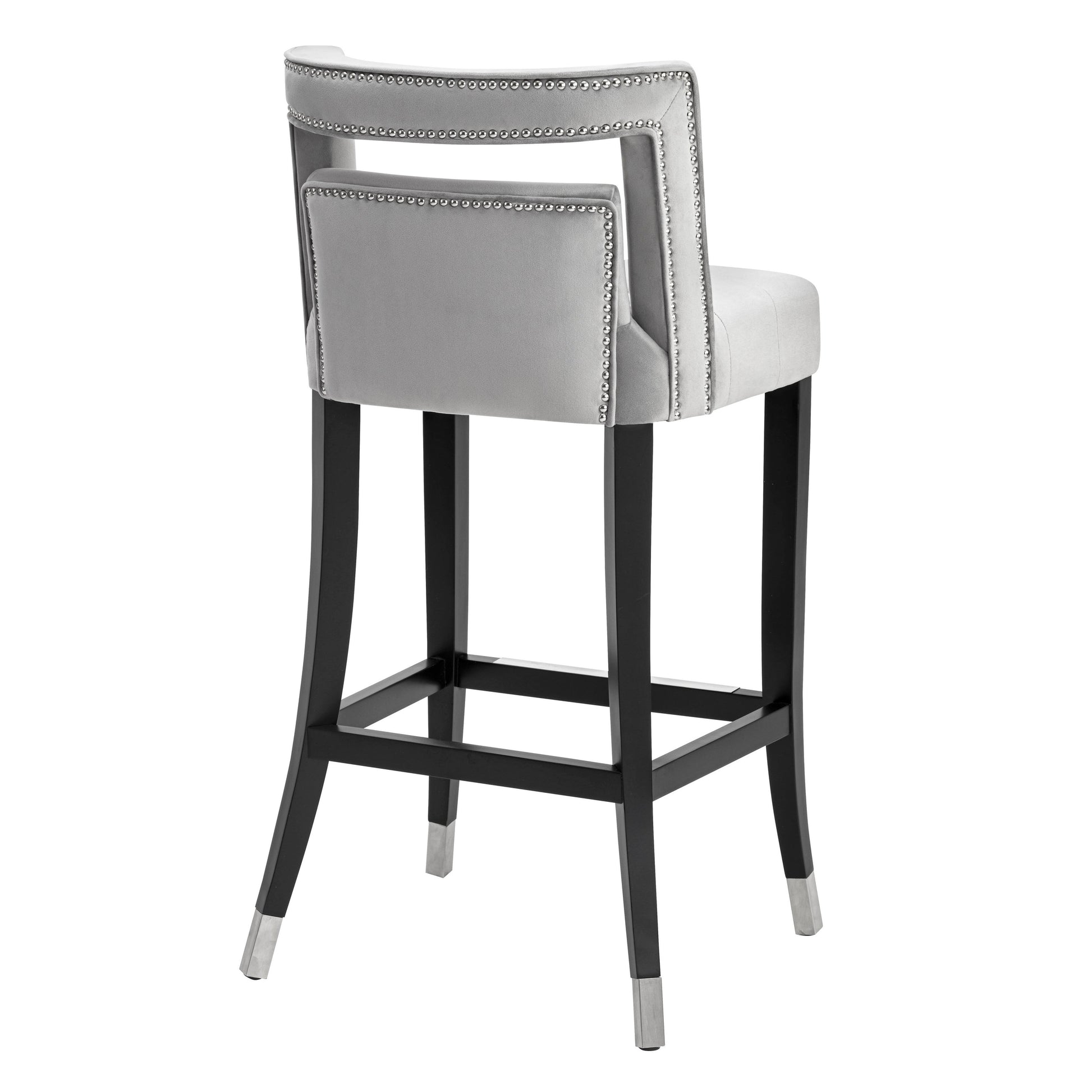 Hart Performance Velvet Stool Grey Bar Height by Tov Furniture
