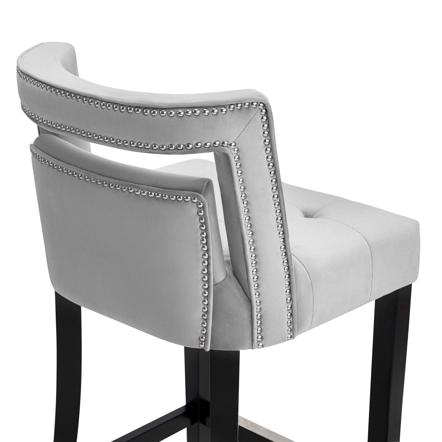 Hart Performance Velvet Stool Grey Bar Height by Tov Furniture
