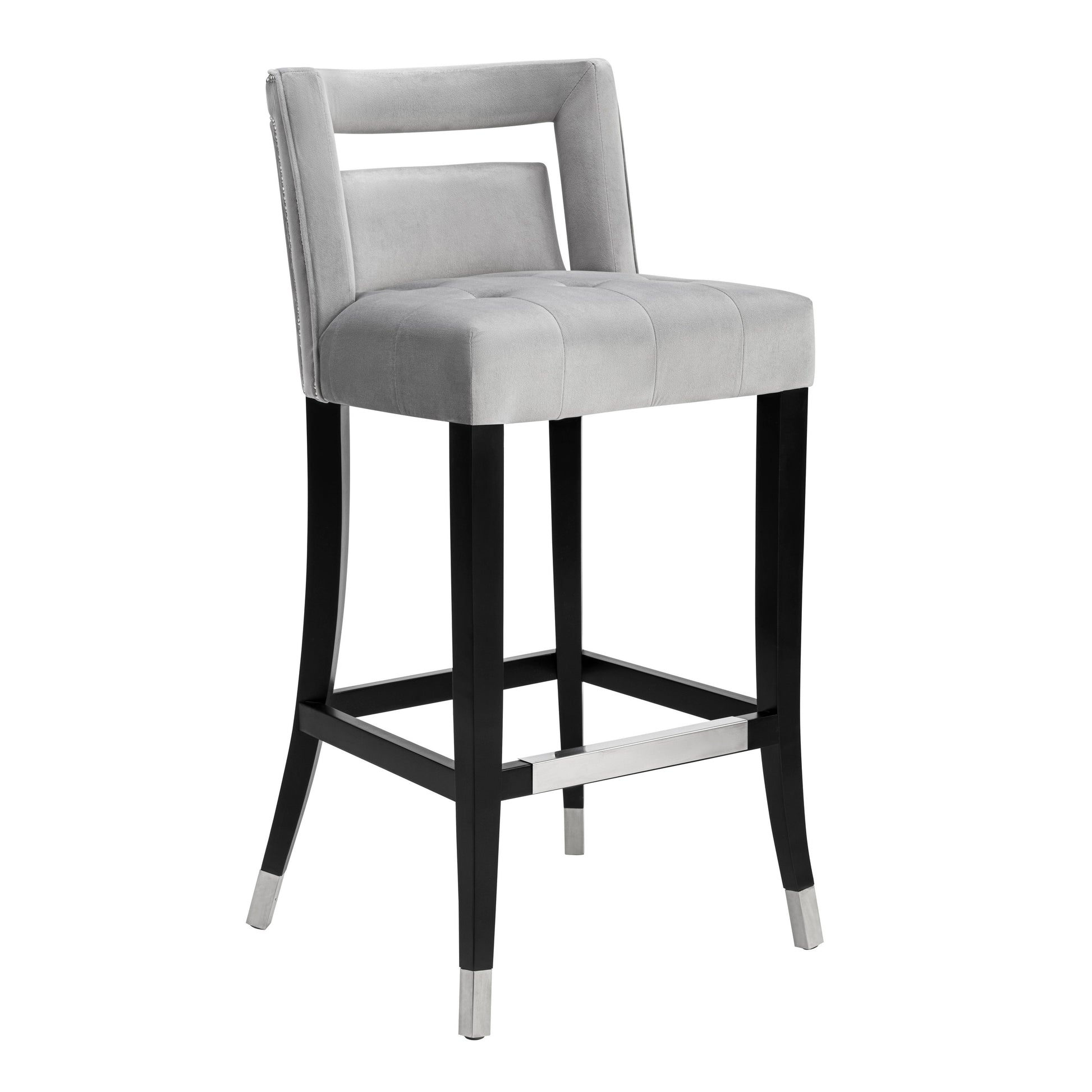 Hart Performance Velvet Stool Grey Counter Height by Tov Furniture