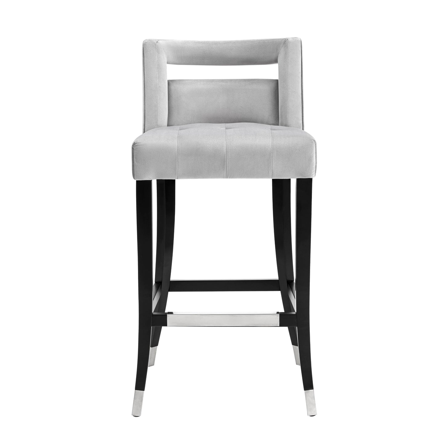 Hart Performance Velvet Stool Grey Counter Height by Tov Furniture