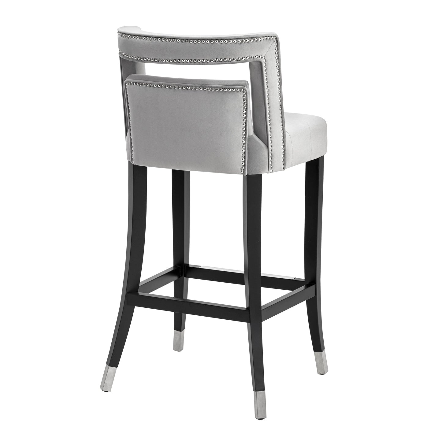 Hart Performance Velvet Stool Grey Counter Height by Tov Furniture
