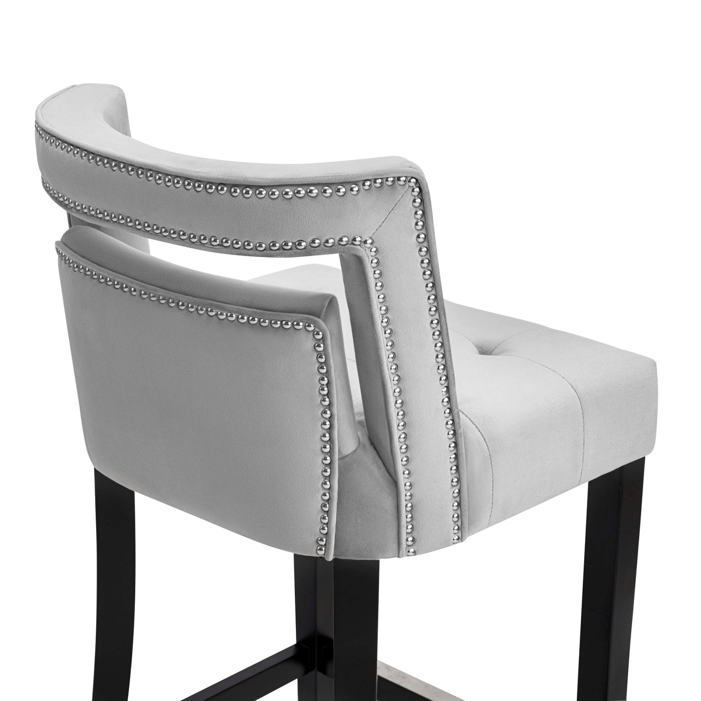 Hart Performance Velvet Stool Grey Counter Height by Tov Furniture