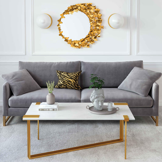Butterfly 32.5"X31.5" Gold Mirror by TOV Furniture – photo 2 of 7