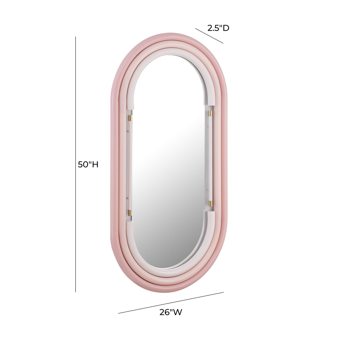 Neon Oval Wall Mirror 26 X50 28 X58 by TOV C18581