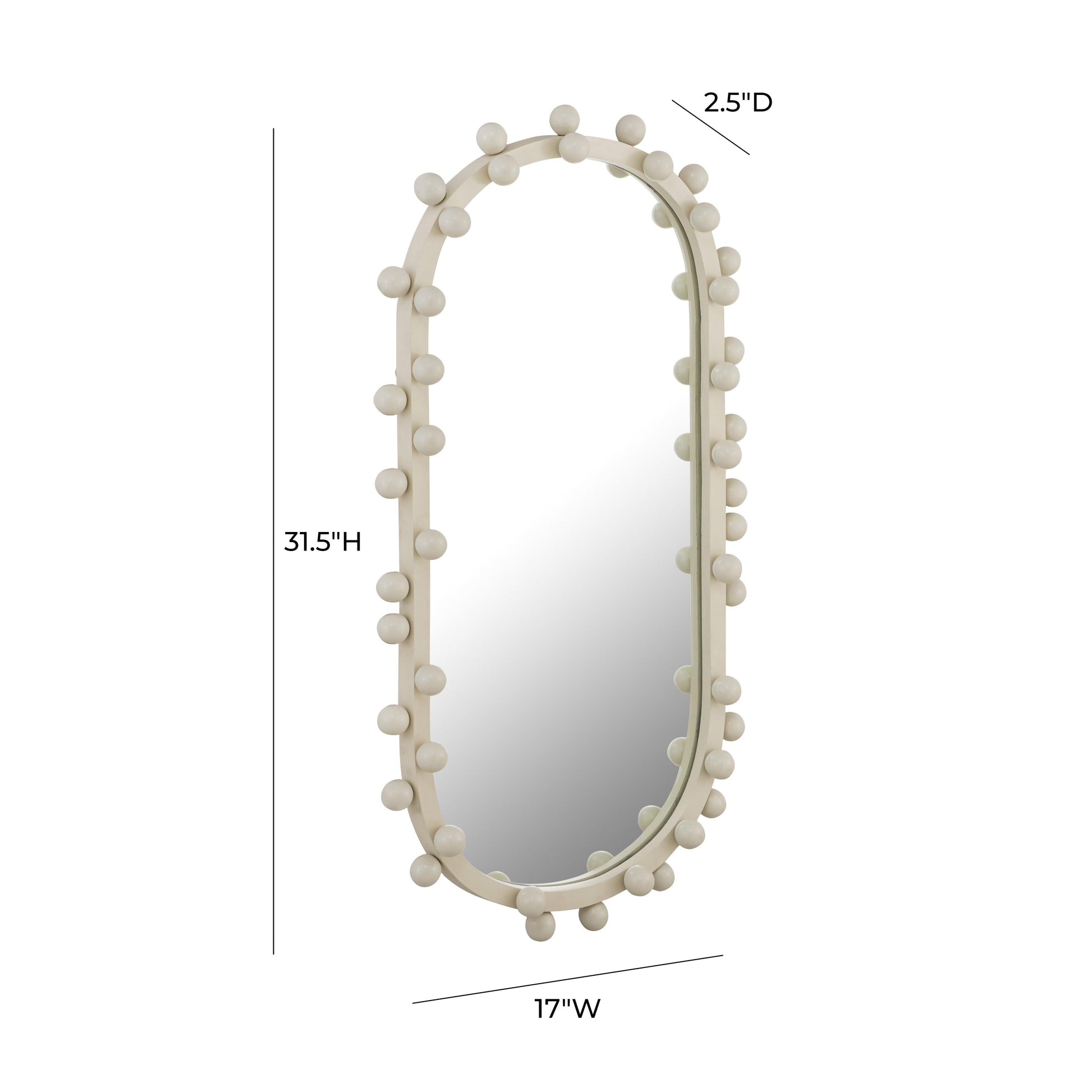 Bubbles Ivory Oval Wall Mirror 17 X31 5 22 6 X42 by TOV C18414