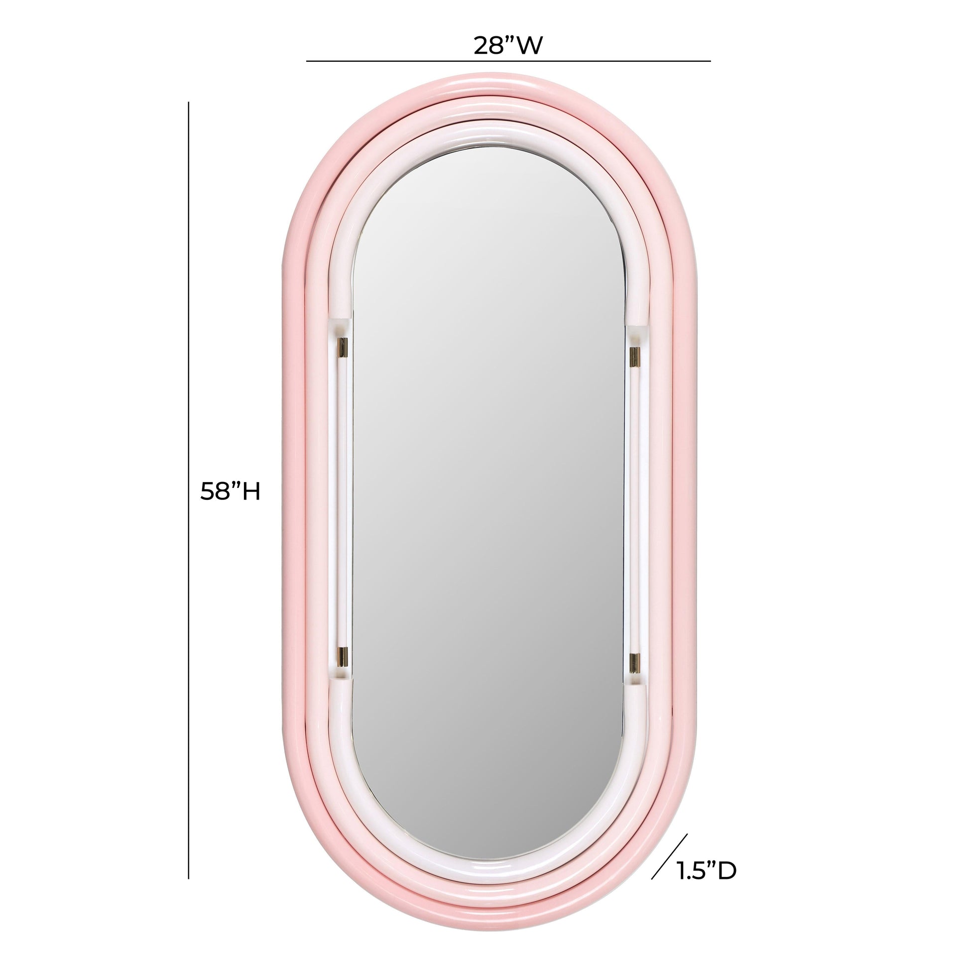 Neon Oval Wall Mirror 26 X50 28 X58 by TOV C18582