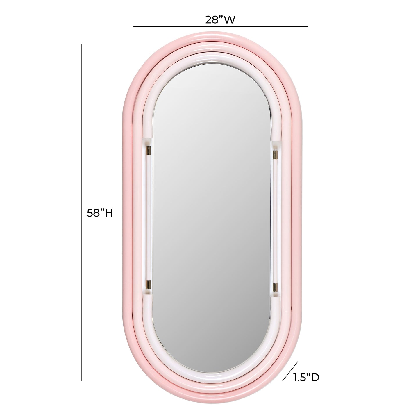 Neon Oval Wall Mirror 26 X50 28 X58 by TOV C18417