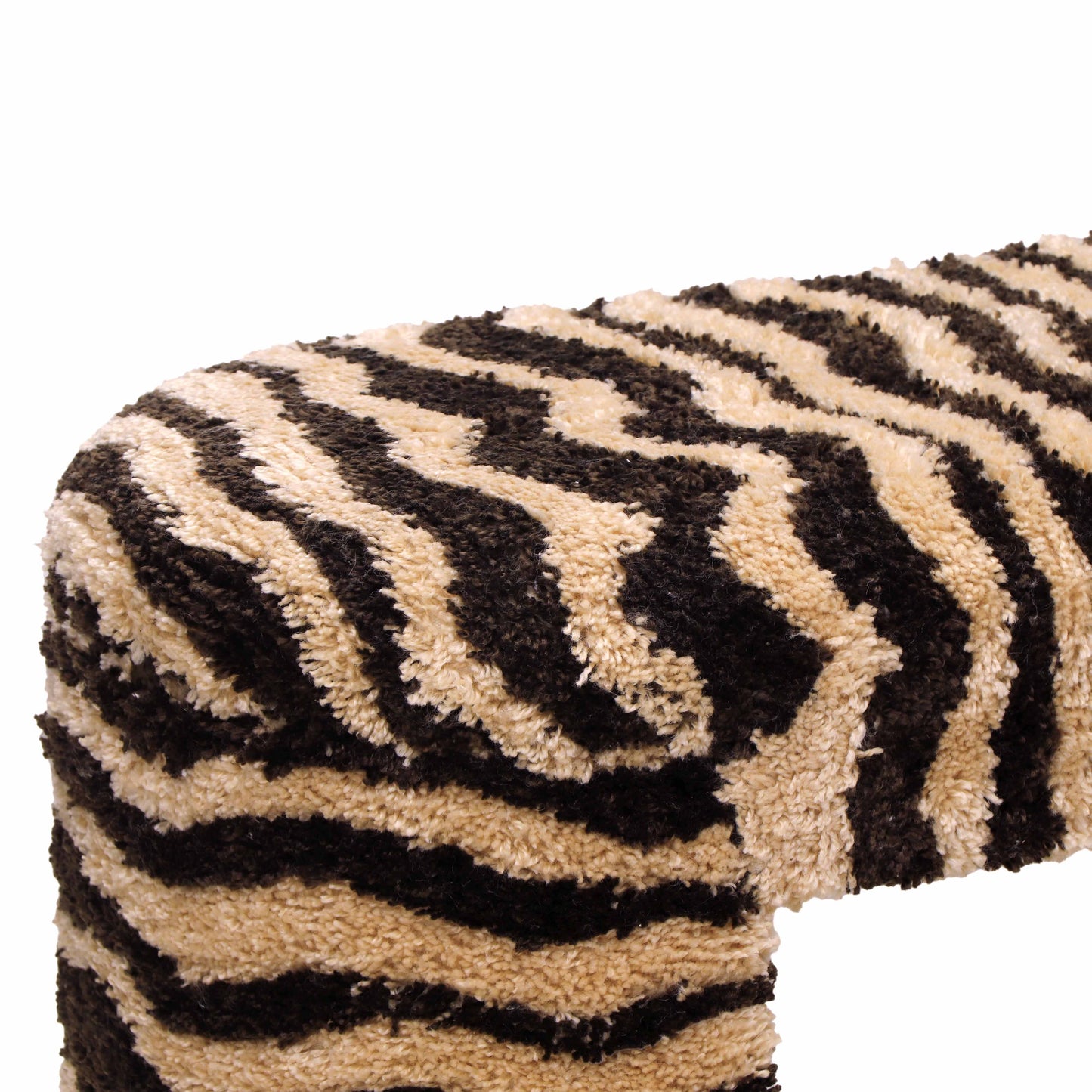 Zebra Brown Striped Tufted Bench by TOV