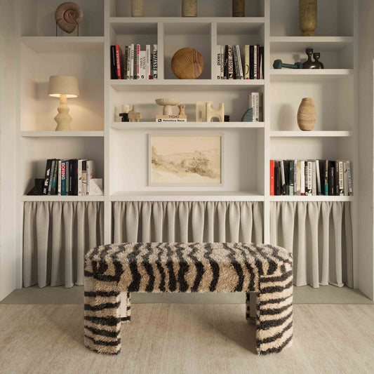 Zebra 39" Brown Striped Tufted Bench by TOV Furniture – photo 2 of 6