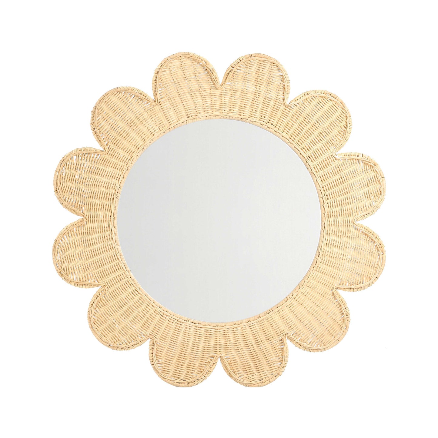 Coralie 33 4 Rattan Round Wall Mirror by TOV C21038