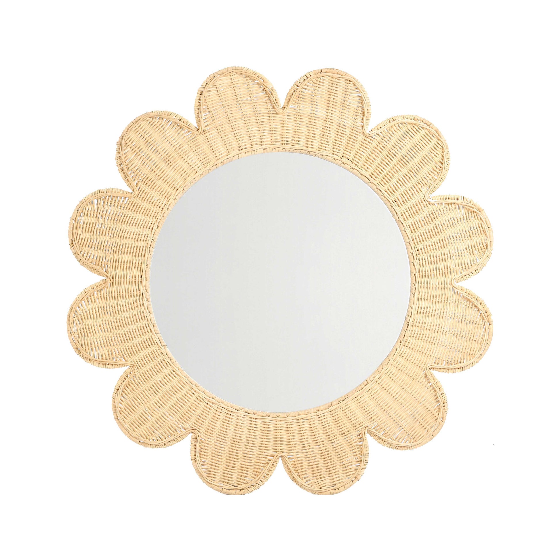 Coralie 33 4 Rattan Round Wall Mirror by TOV C21038