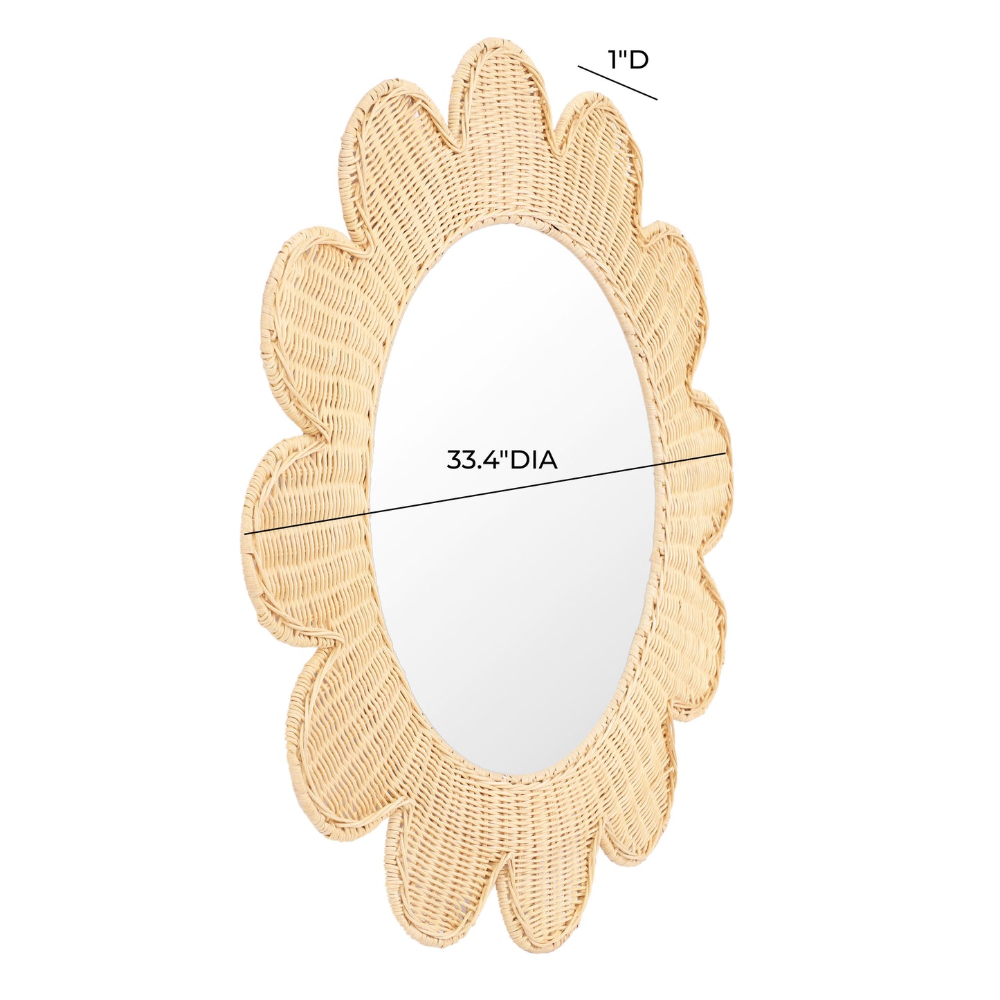 Coralie 33 4 Rattan Round Wall Mirror by TOV C21038