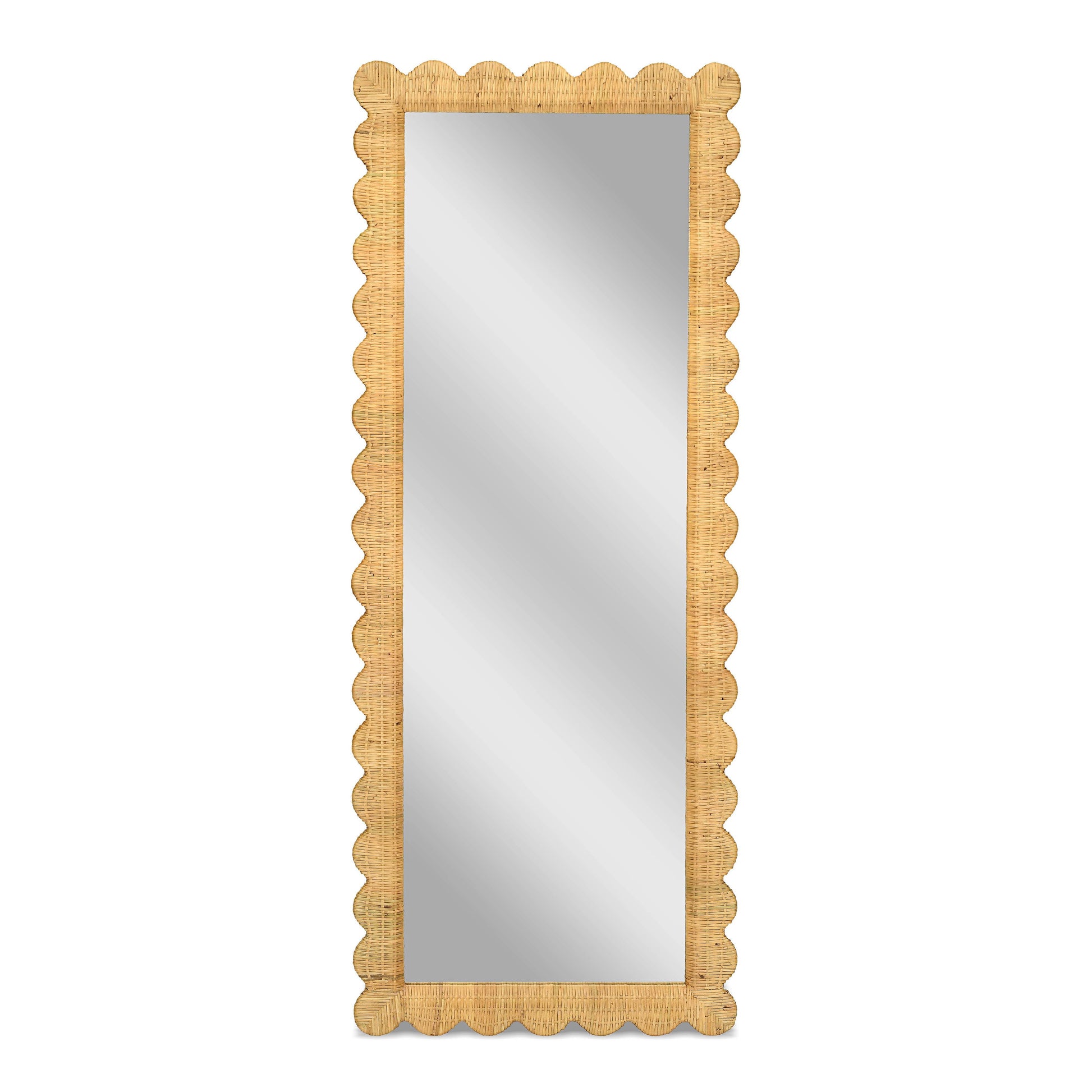 Bama 29 1 X 75 Long Natural Rattan Wall Mirror by TOV C21048