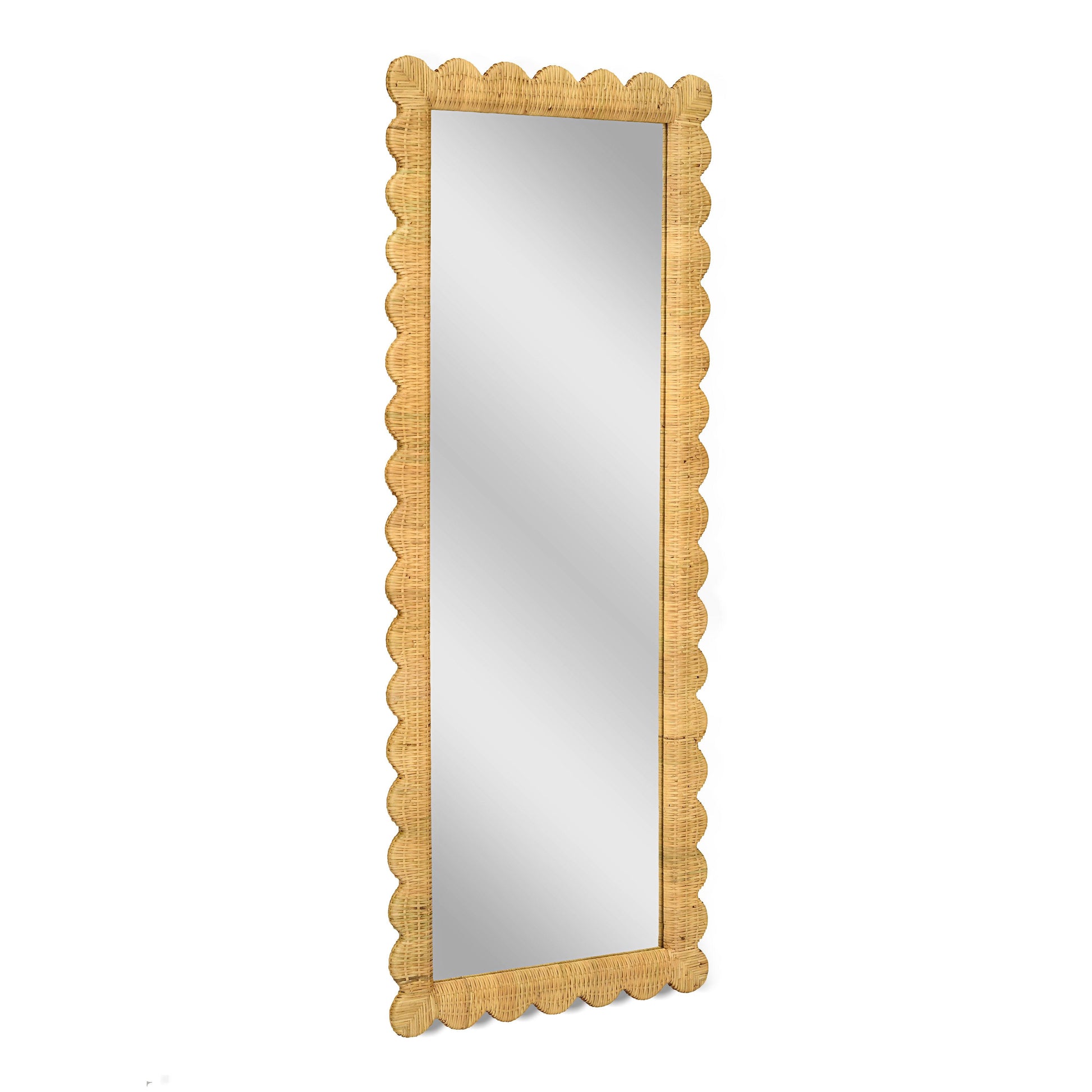 Bama 29 1 X 75 Long Natural Rattan Wall Mirror by TOV C21048