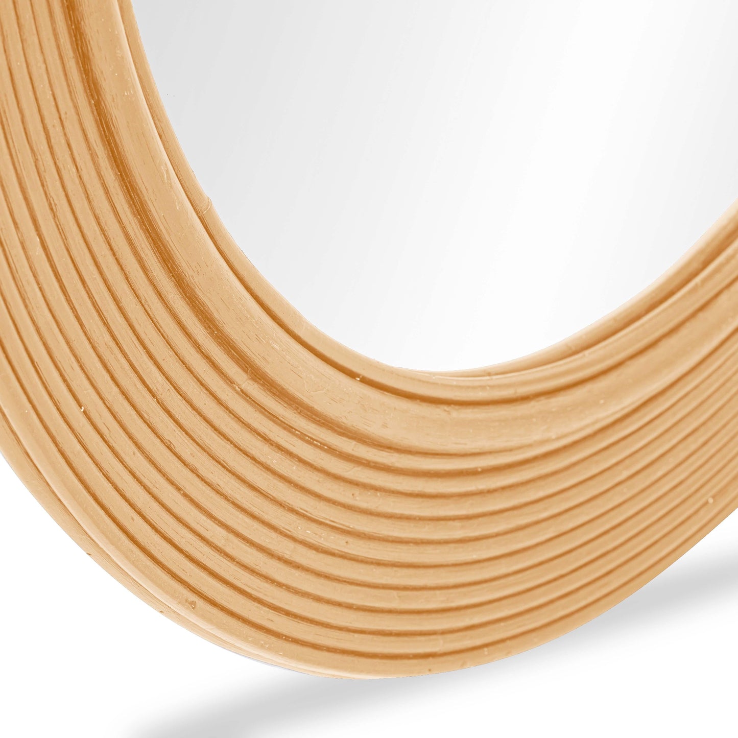 Tanya 43.5" Rattan Round Wall Mirror Natural by Tov Furniture