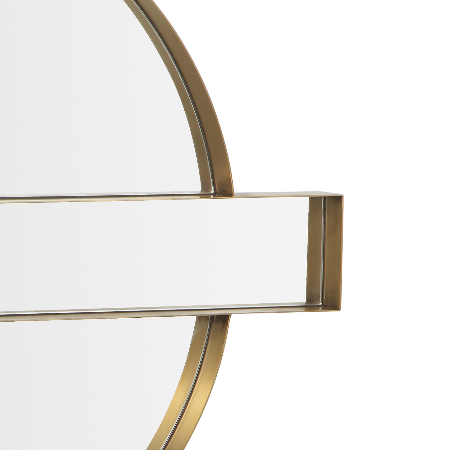Carri 30 X39 Gold Round Wall Mirror by TOV C68606