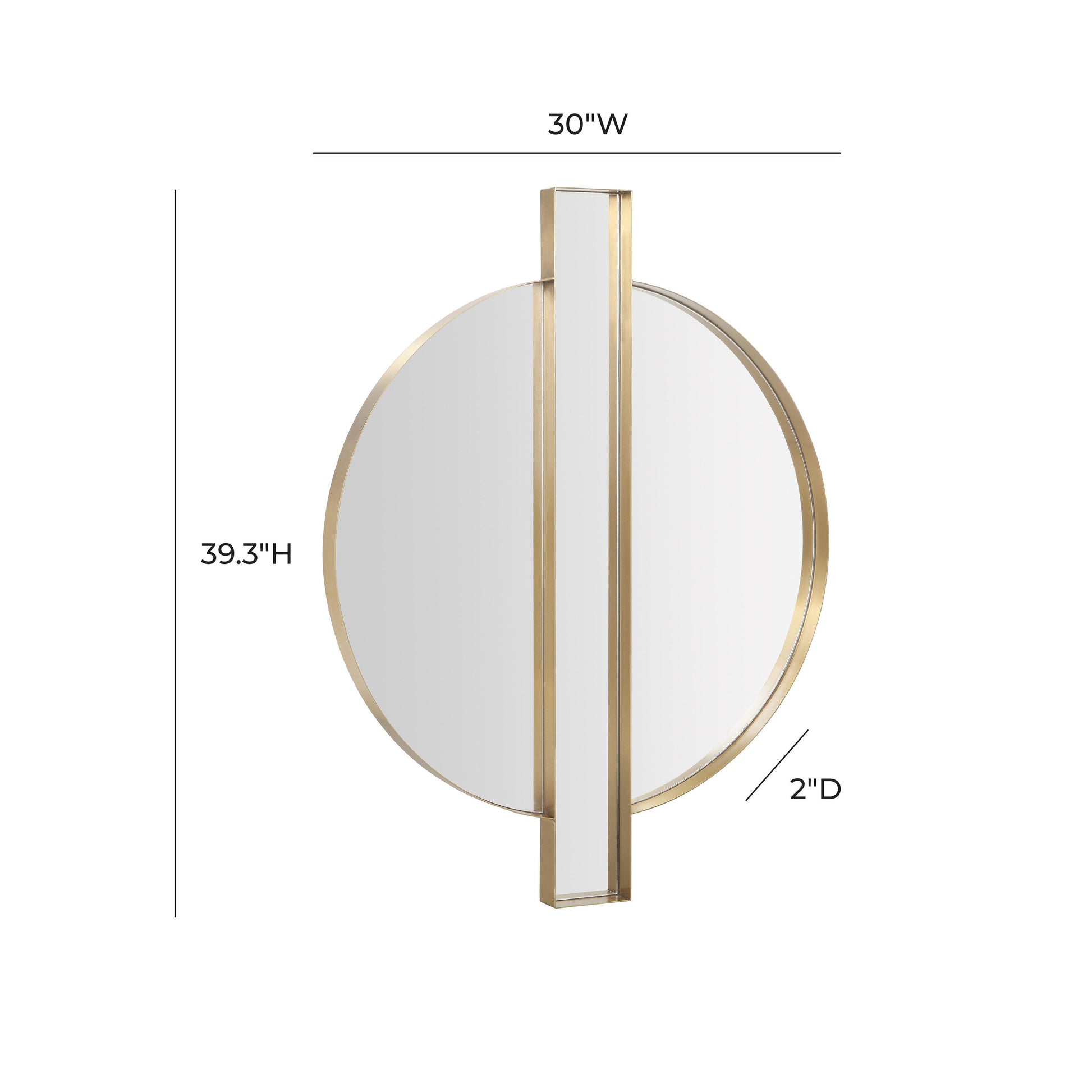 Carri 30 X39 Gold Round Wall Mirror by TOV C68606